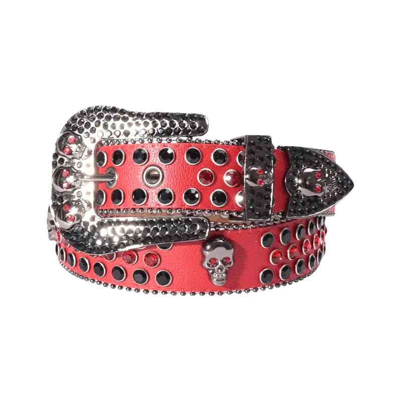 Blue Skull Rhinestone Belt for Punk Style Thick Alloy - Image 11