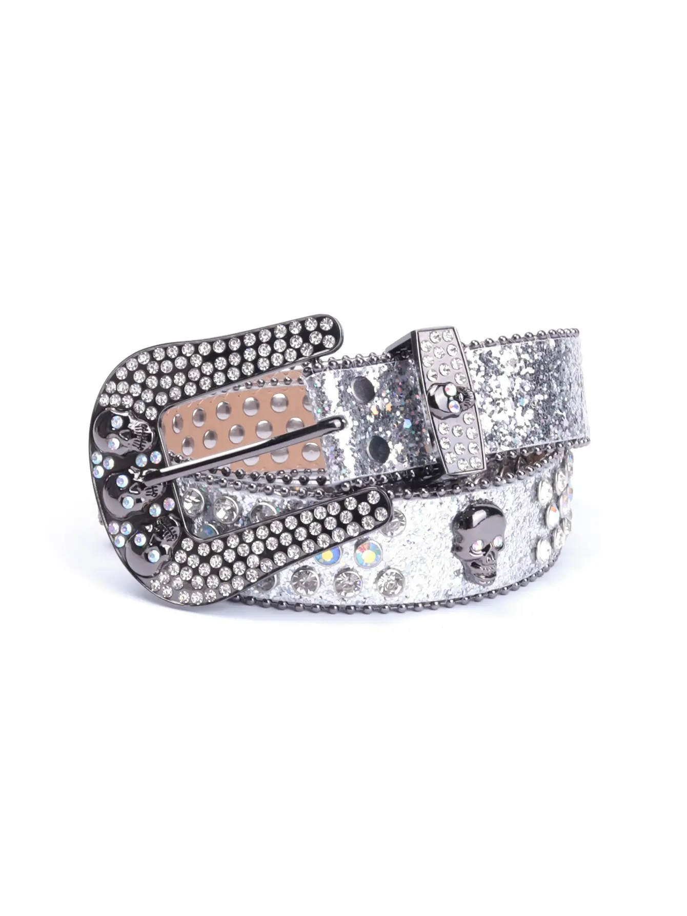 Blue Skull Rhinestone Belt for Punk Style Thick Alloy - Image 3