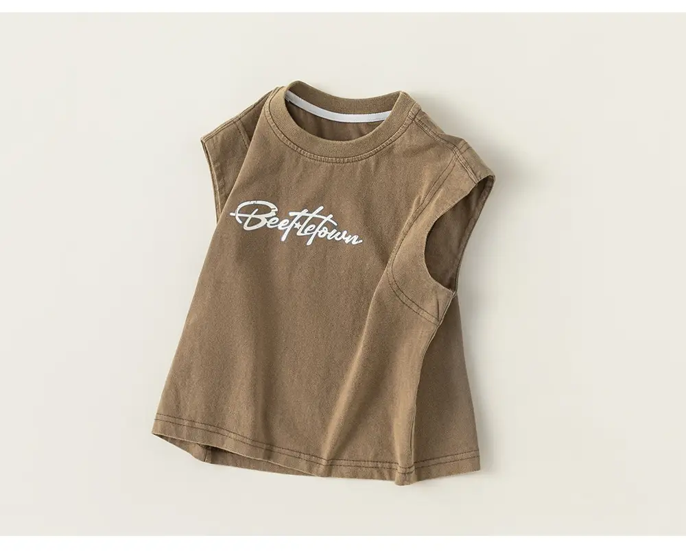 Kids Vest Black Letter Sleeveless Summer — feature 11