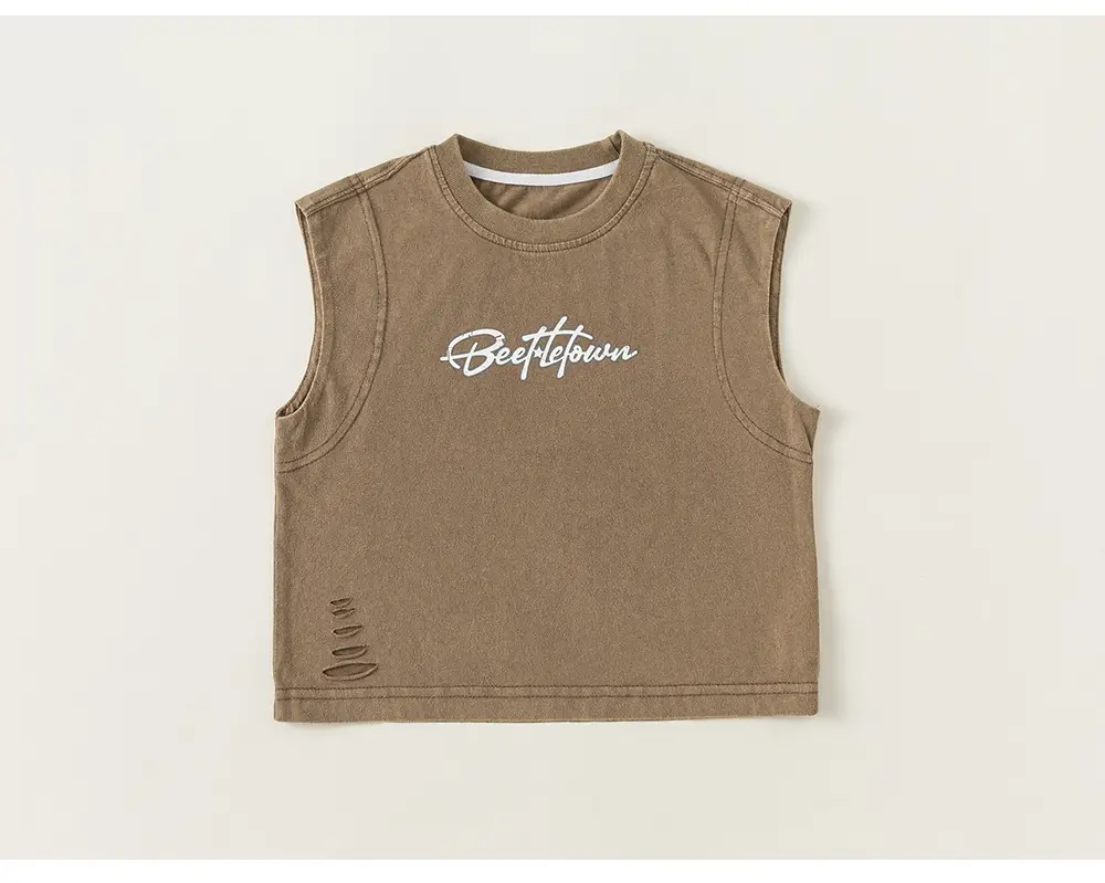 Kids Vest Black Letter Sleeveless Summer — feature 12