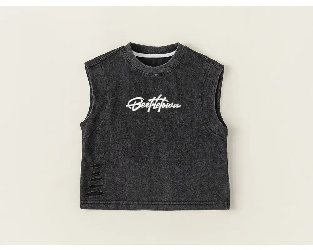 Kids Vest Black Letter Sleeveless Summer — feature 13