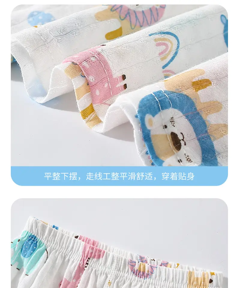 Children's Thin Summer Pajamas, Boys' Home Clothes, Cotton Suits, Girls' Long-Sleeved Air-Conditioned Clothes, Baby Kidsren's Spring & Fall Pure — feature 17