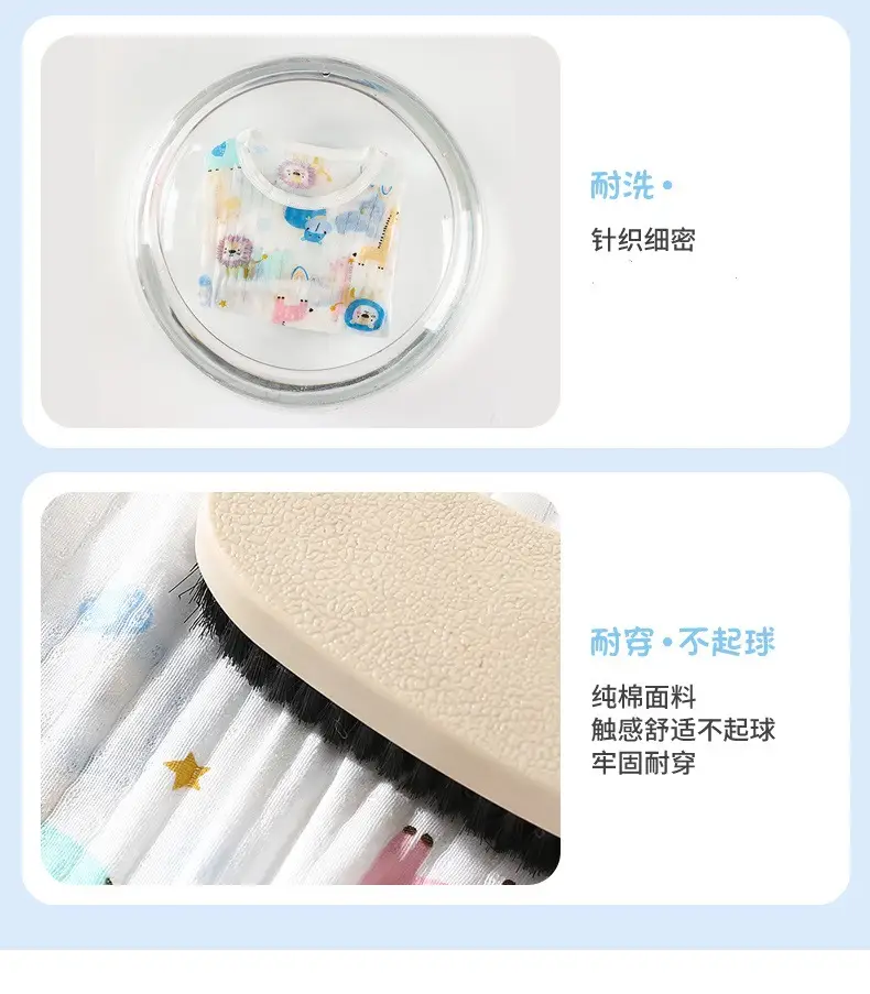 Children's Thin Summer Pajamas, Boys' Home Clothes, Cotton Suits, Girls' Long-Sleeved Air-Conditioned Clothes, Baby Kidsren's Spring & Fall Pure — feature 9