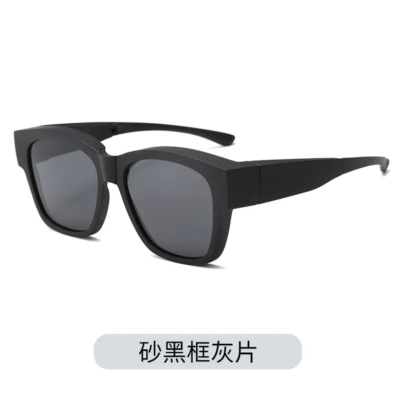 Black Matte Clip-On Sunglasses for Men Women - Image 8