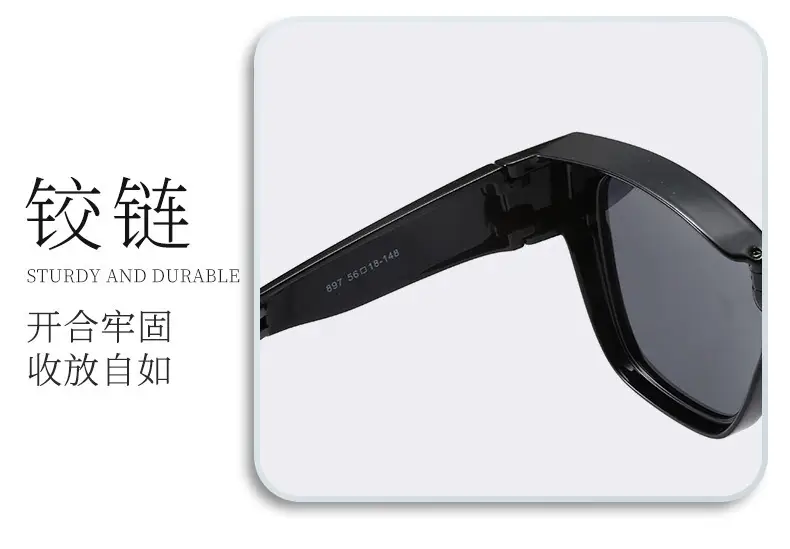 Black Matte Clip-On Sunglasses for Men Women β feature 14