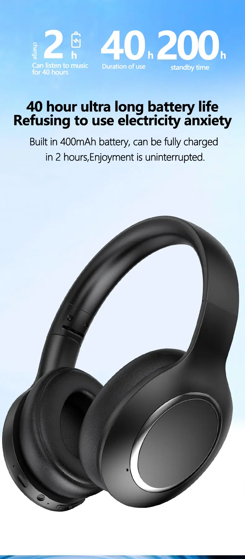 Over-Ear Bluetooth Headphones ANC 3D Wireless — feature 11