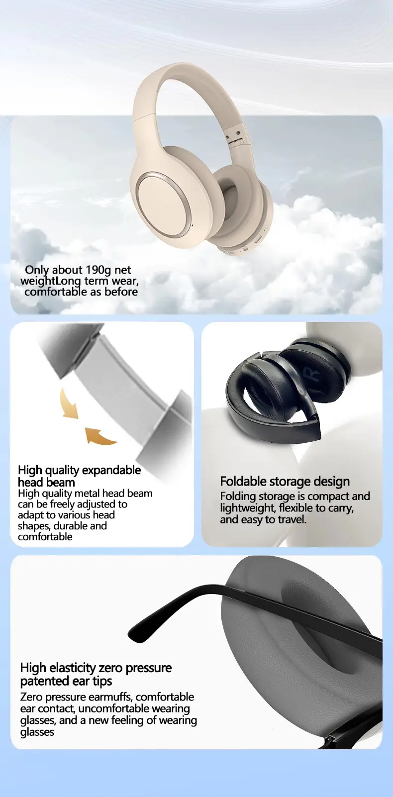 Over-Ear Bluetooth Headphones ANC 3D Wireless — feature 14