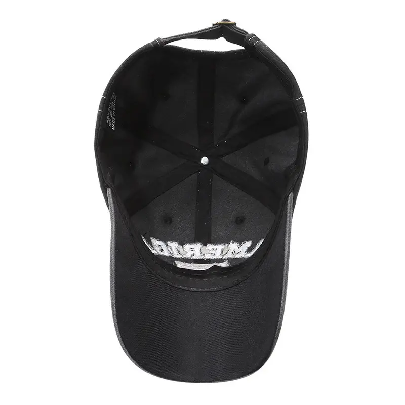 Men's Black Retro Letter Cap Casual Outdoor - Image 10