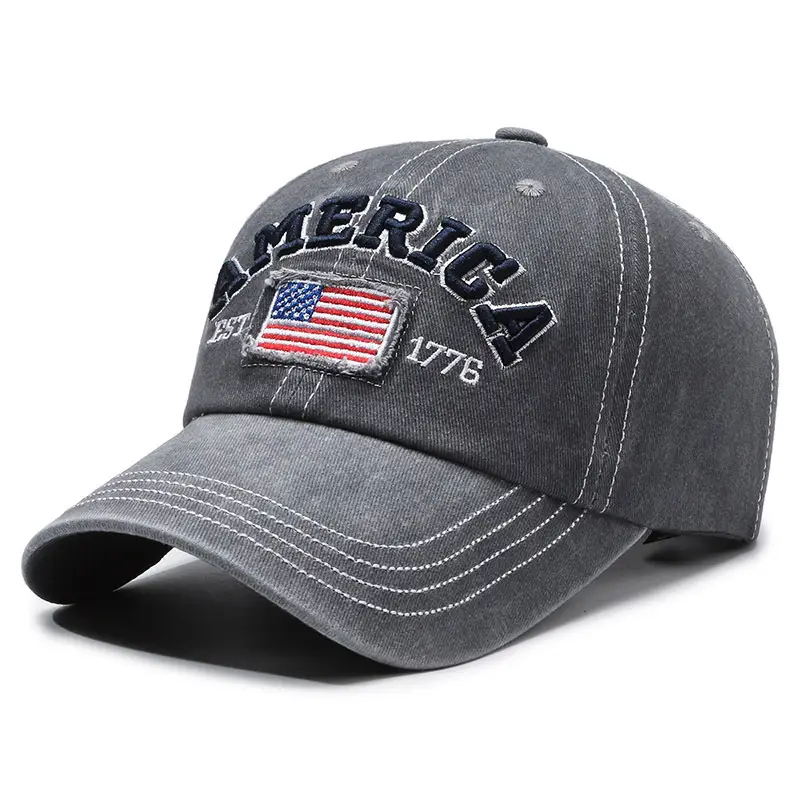 Men's Black Retro Letter Cap Casual Outdoor — feature 1