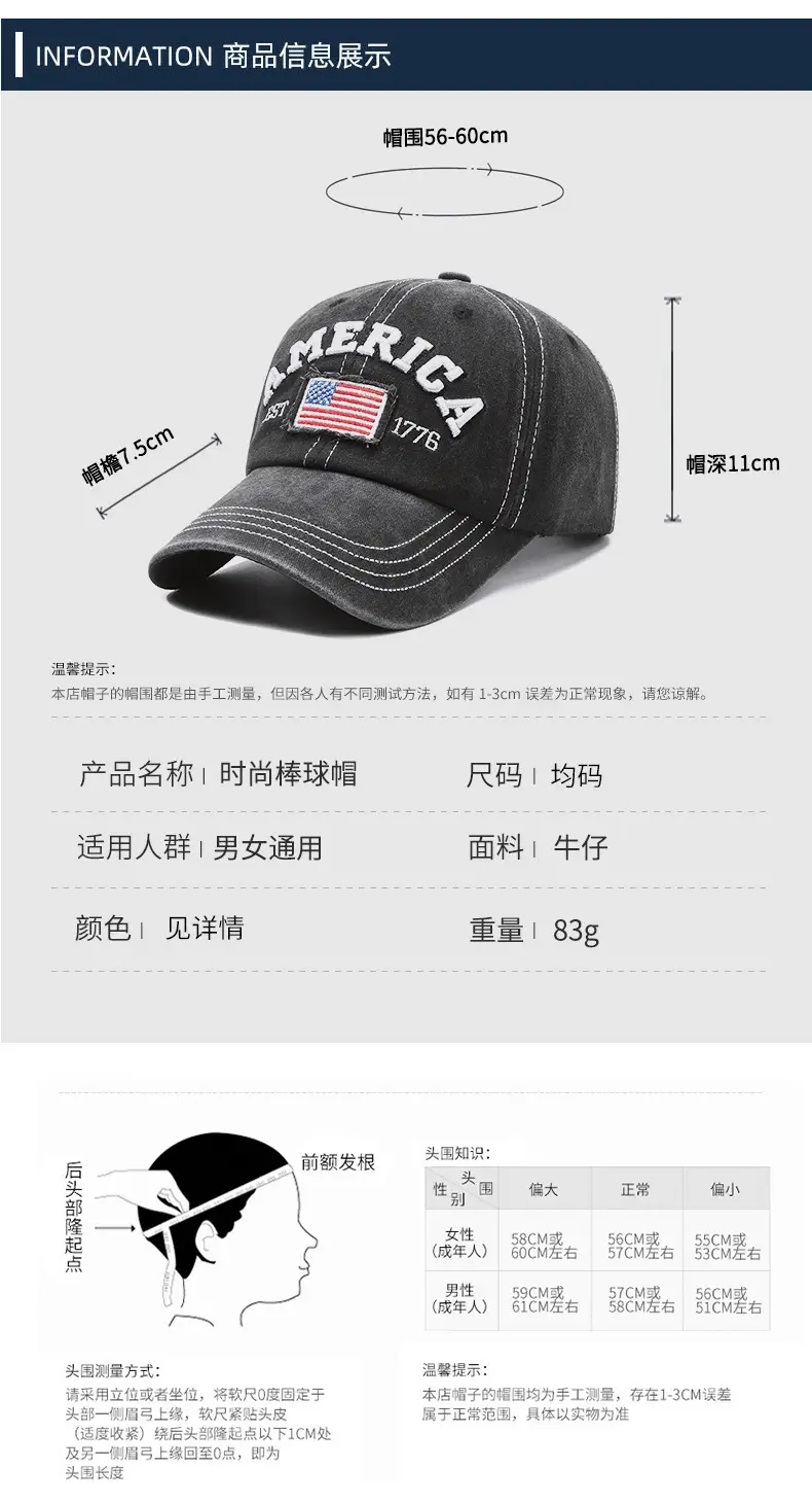 Men's Black Retro Letter Cap Casual Outdoor — feature 12