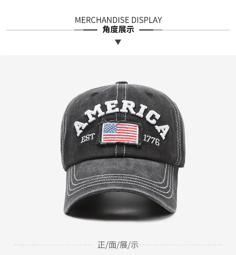 Men's Black Retro Letter Cap Casual Outdoor — feature 14