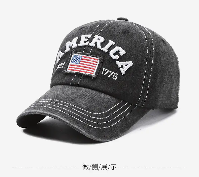 Men's Black Retro Letter Cap Casual Outdoor — feature 15