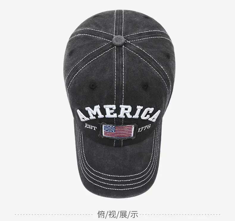 Men's Black Retro Letter Cap Casual Outdoor — feature 18