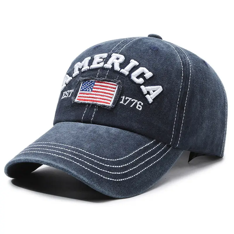 Men's Black Retro Letter Cap Casual Outdoor - Image 3
