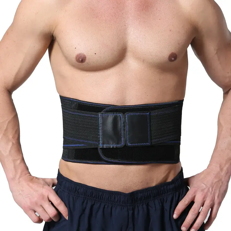 Men Waist Support Belt Steel Plate PE Dual Layer Compression