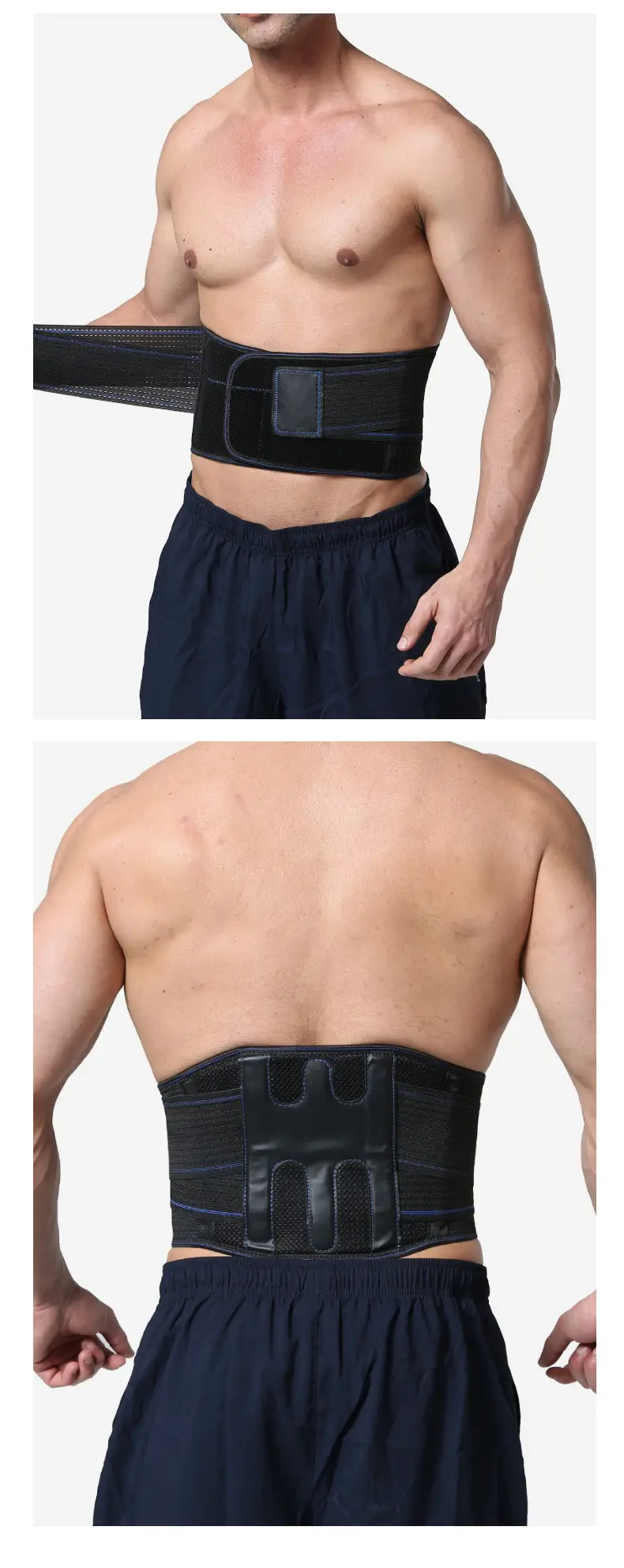 Men Waist Support Belt Steel Plate PE Dual Layer Compression — feature 14