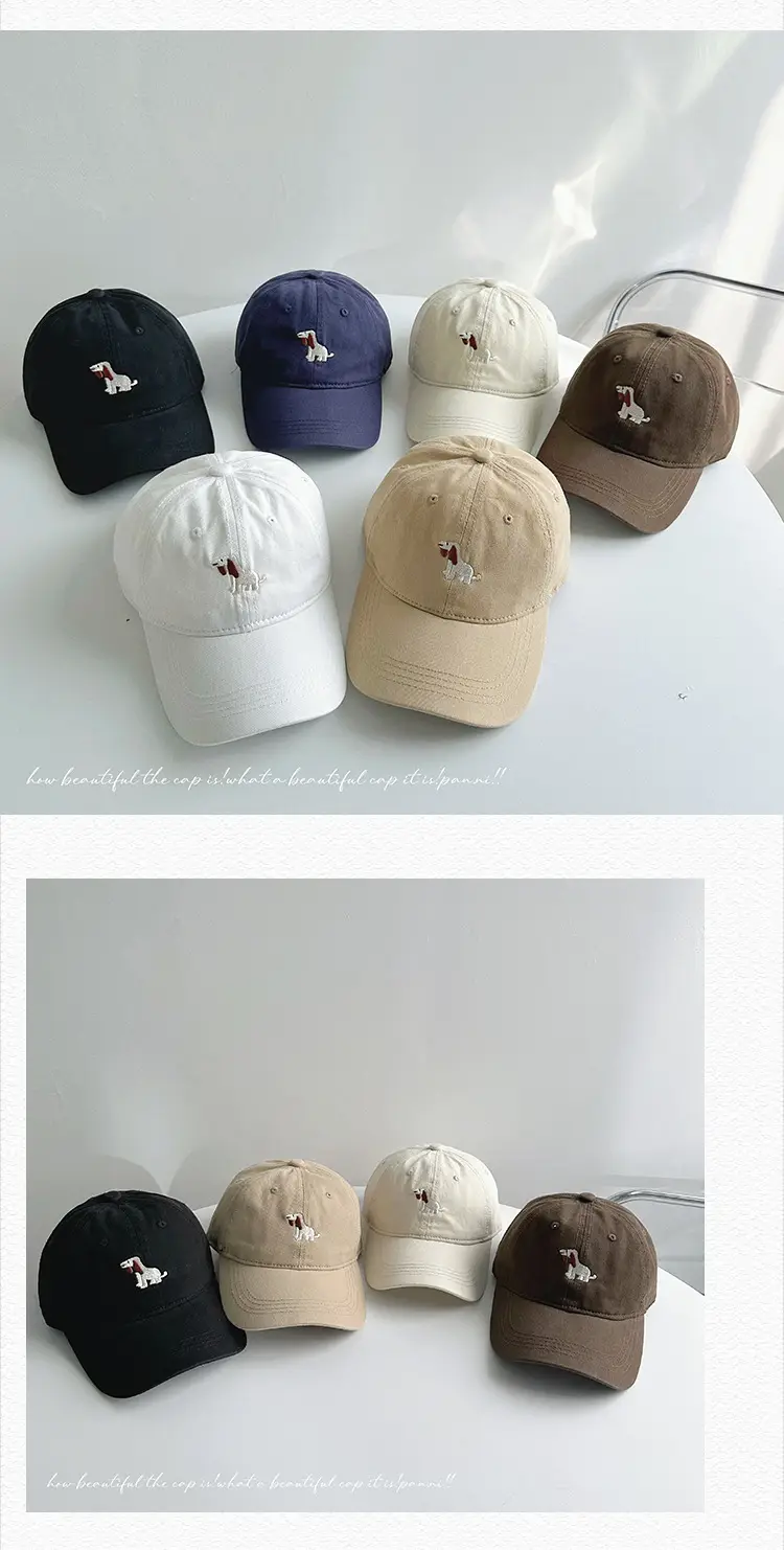 White Cartoon Embroidered Baseball Cap for Boys Girls — feature 25