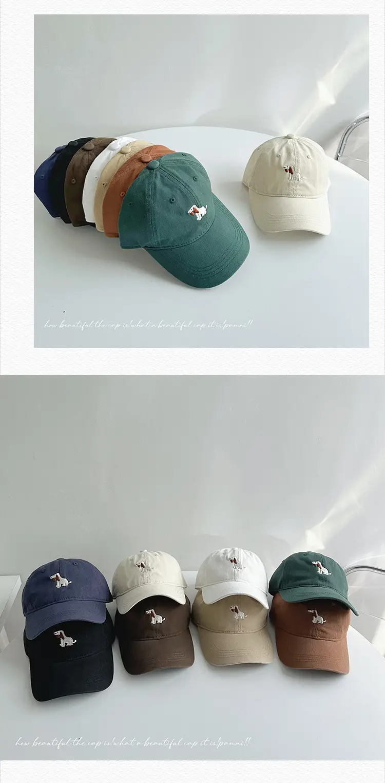 White Cartoon Embroidered Baseball Cap for Boys Girls — feature 26