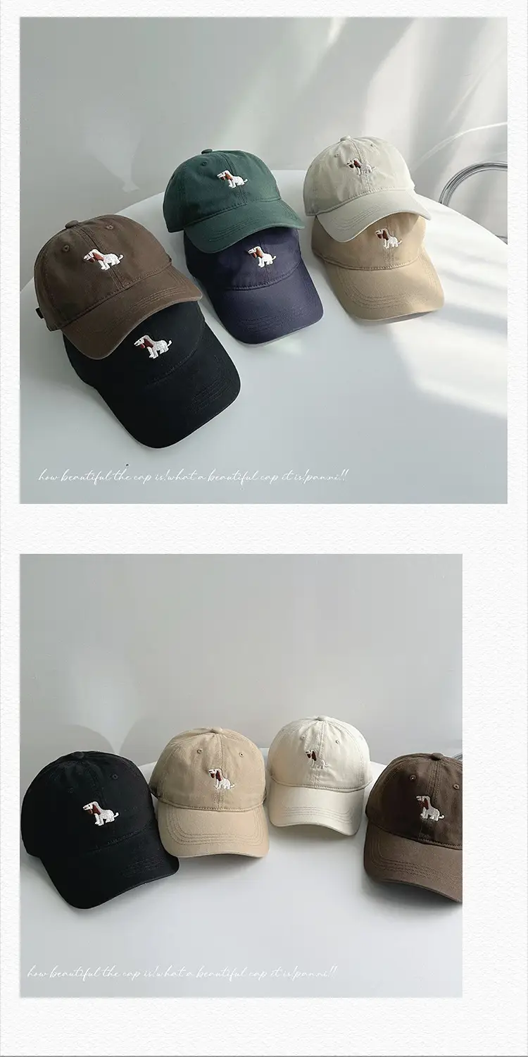 White Cartoon Embroidered Baseball Cap for Boys Girls — feature 27