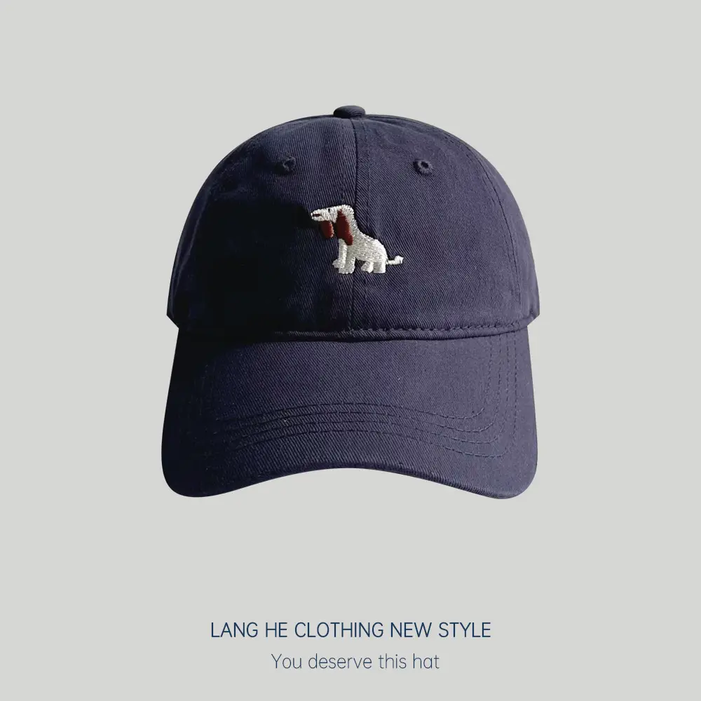 White Cartoon Embroidered Baseball Cap for Boys Girls - Image 2