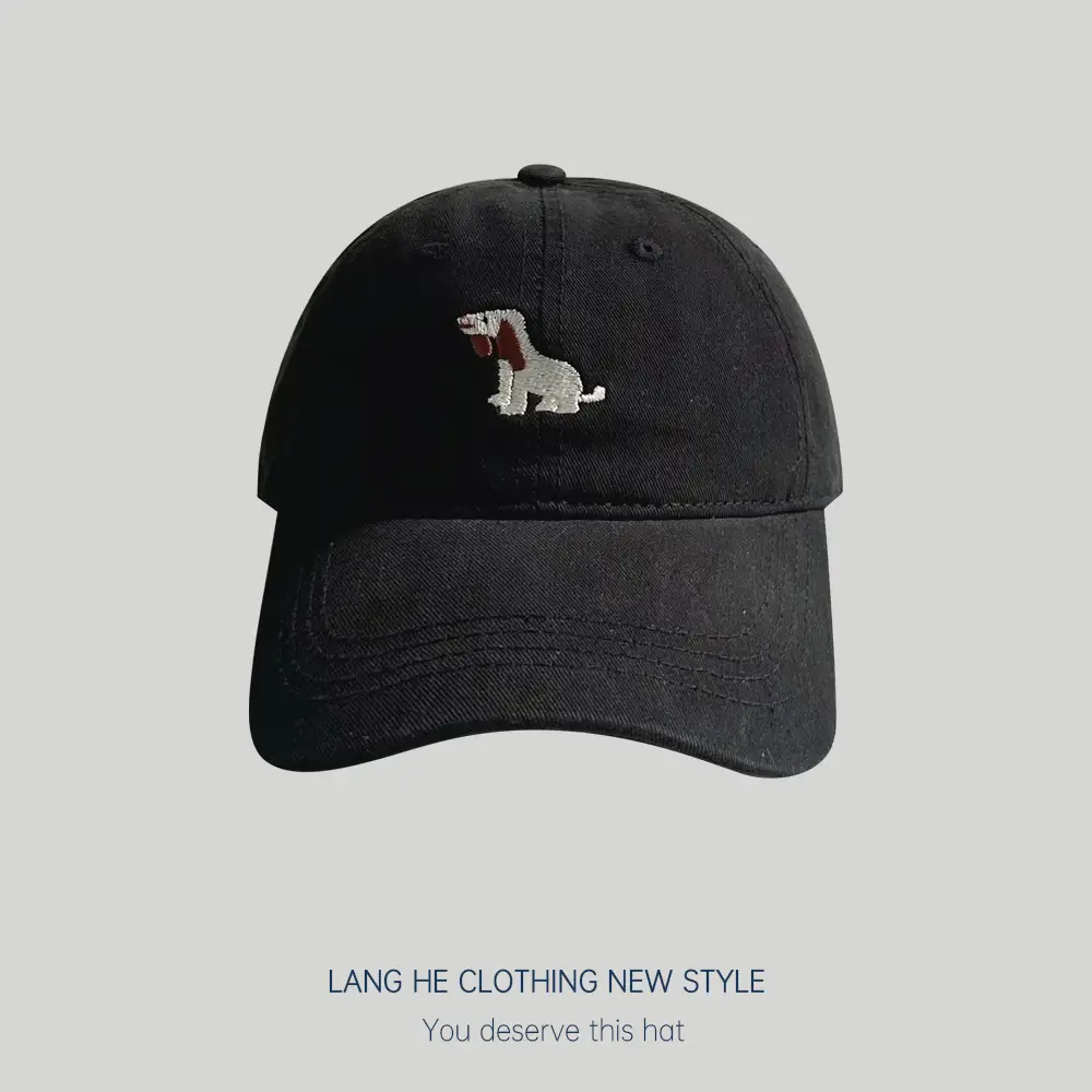 White Cartoon Embroidered Baseball Cap for Boys Girls - Image 3