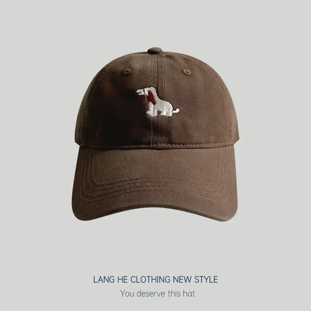 White Cartoon Embroidered Baseball Cap for Boys Girls - Image 4