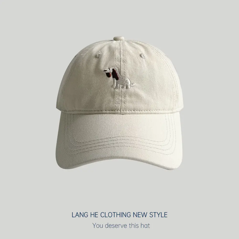 White Cartoon Embroidered Baseball Cap for Boys Girls - Image 6