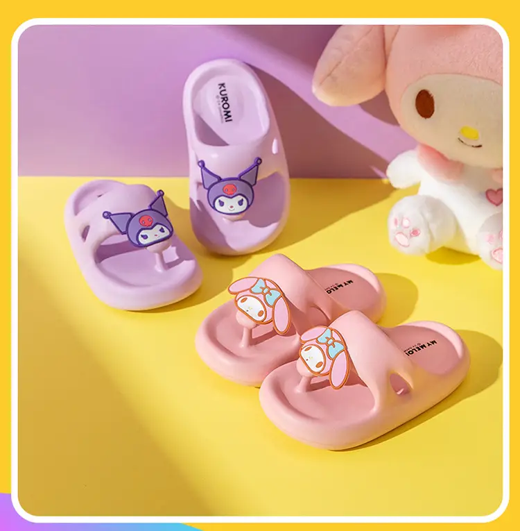 Authentic Sanrio Soft-Soled Children's Slippers for Summer Home Cartoon Flip-Flops Kuromi Big Children's Outdoor Sandals — feature 16