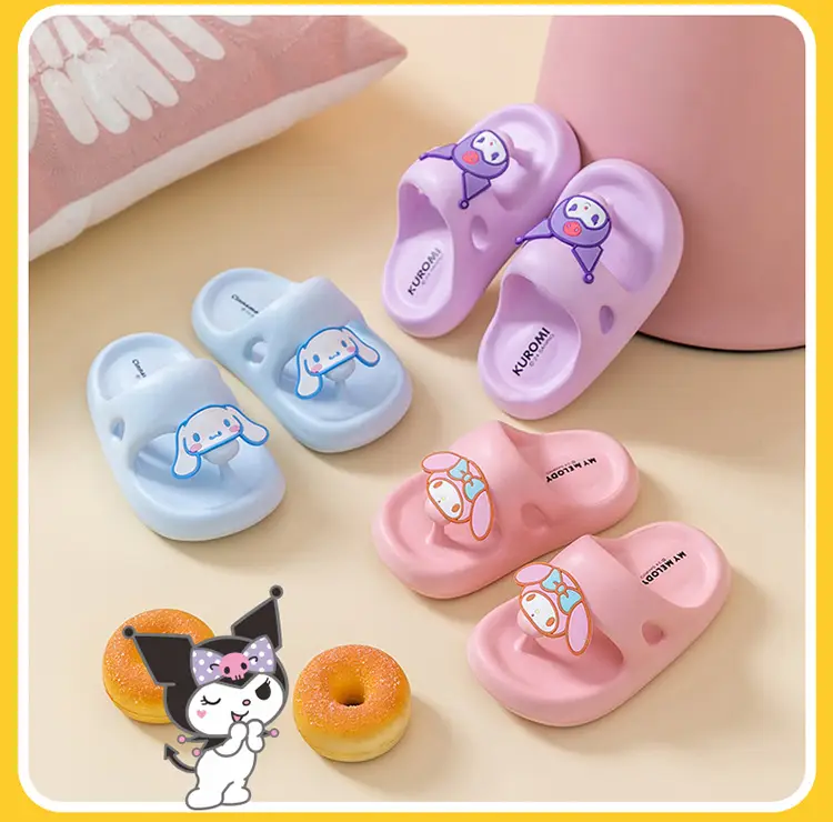 Authentic Sanrio Soft-Soled Children's Slippers for Summer Home Cartoon Flip-Flops Kuromi Big Children's Outdoor Sandals — feature 19