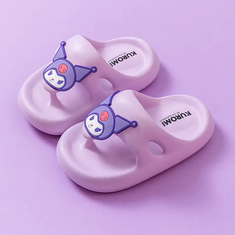 Authentic Sanrio Soft-Soled Children's Slippers for Summer Home Cartoon Flip-Flops Kuromi Big Children's Outdoor Sandals - Image 4