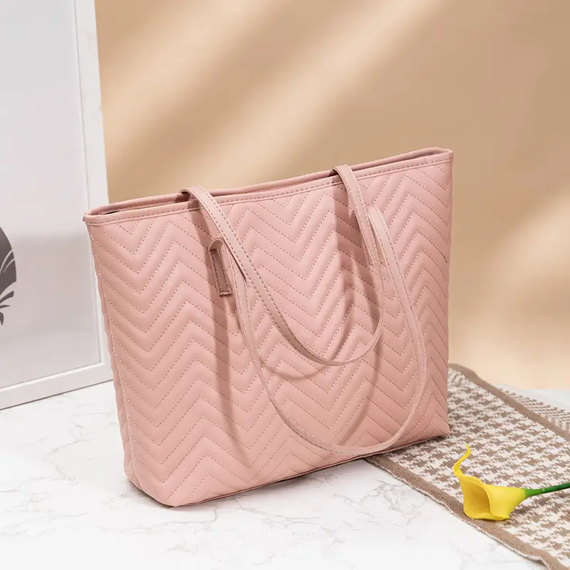 Women's Trendy Beige Chevron Shoulder Bag 2023 — feature 14