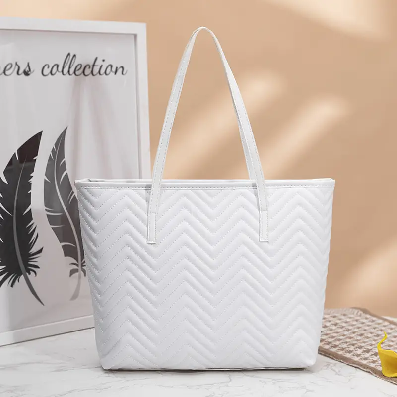 Women's Trendy Beige Chevron Shoulder Bag 2023 — feature 18