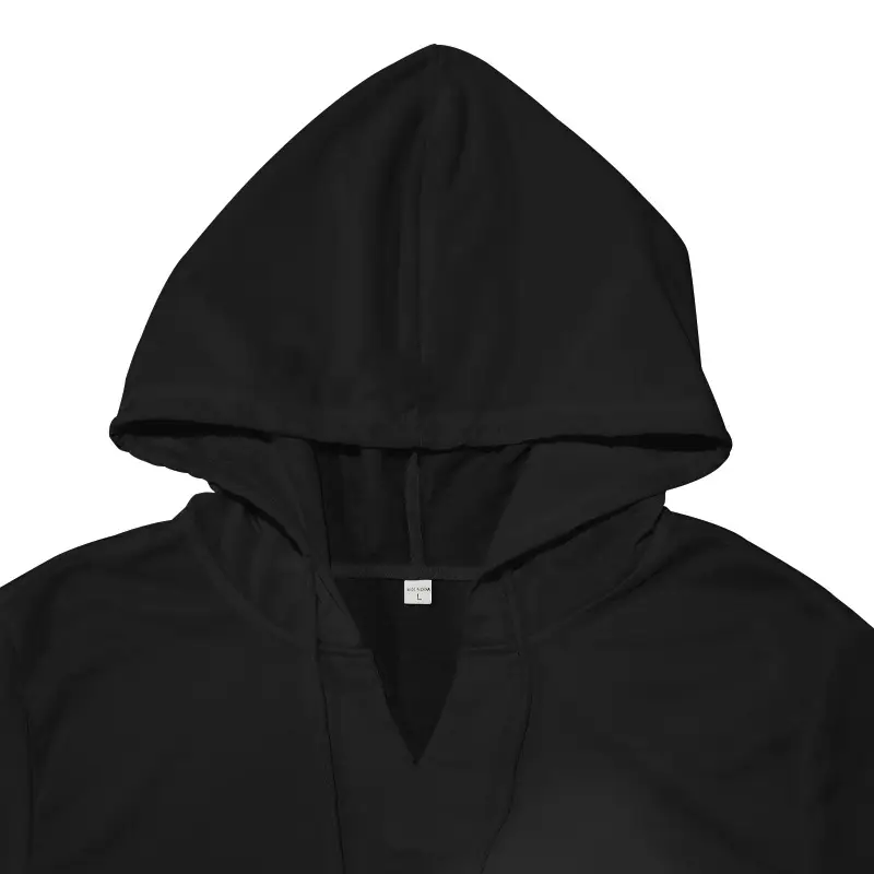 Men's 2025 Grey Hooded T-Shirt Short Sleeve Fitted — feature 16