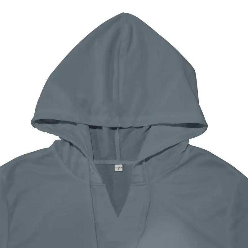 Men's 2025 Grey Hooded T-Shirt Short Sleeve Fitted — feature 41