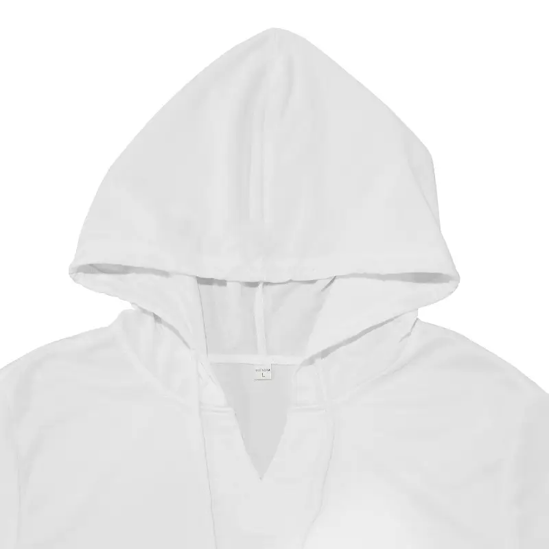 Men's 2025 Grey Hooded T-Shirt Short Sleeve Fitted — feature 8
