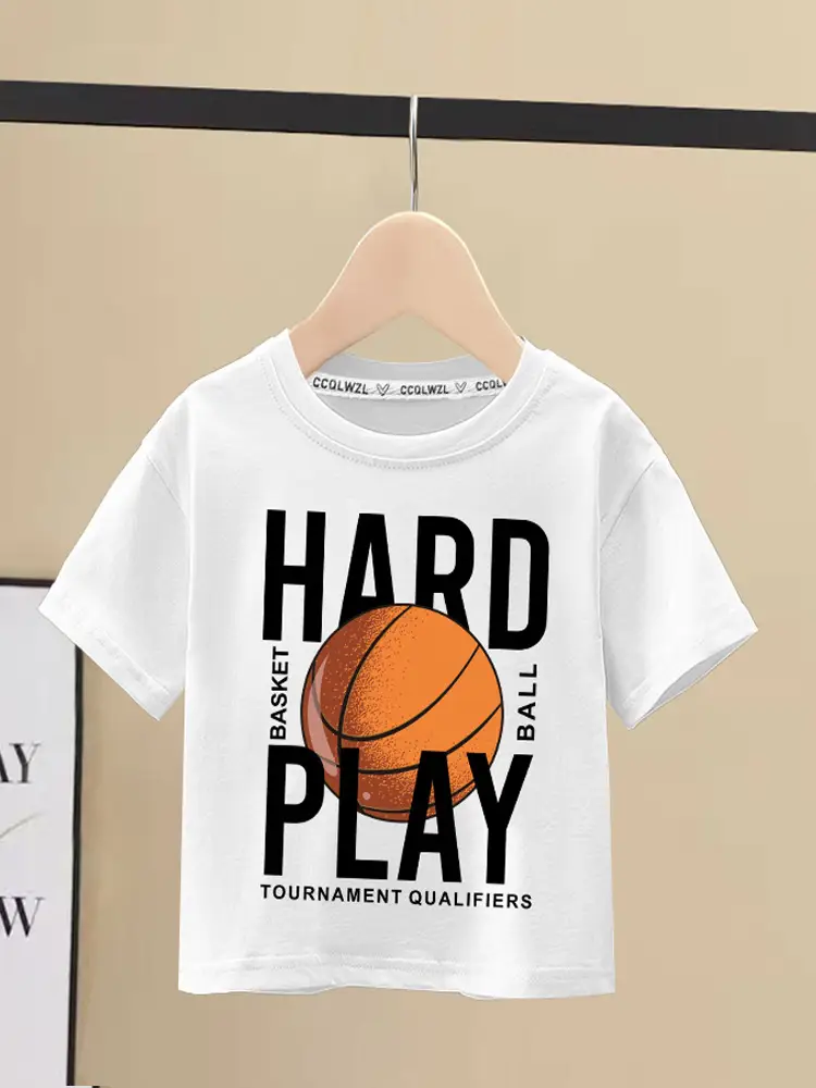 Boys Blue Hard Play Basketball T-Shirt 2024 - Image 7