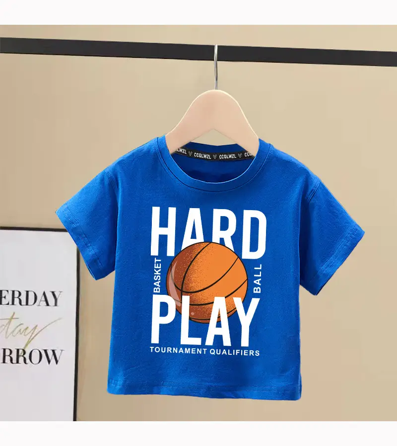 Boys Blue Hard Play Basketball T-Shirt 2024 — feature 10