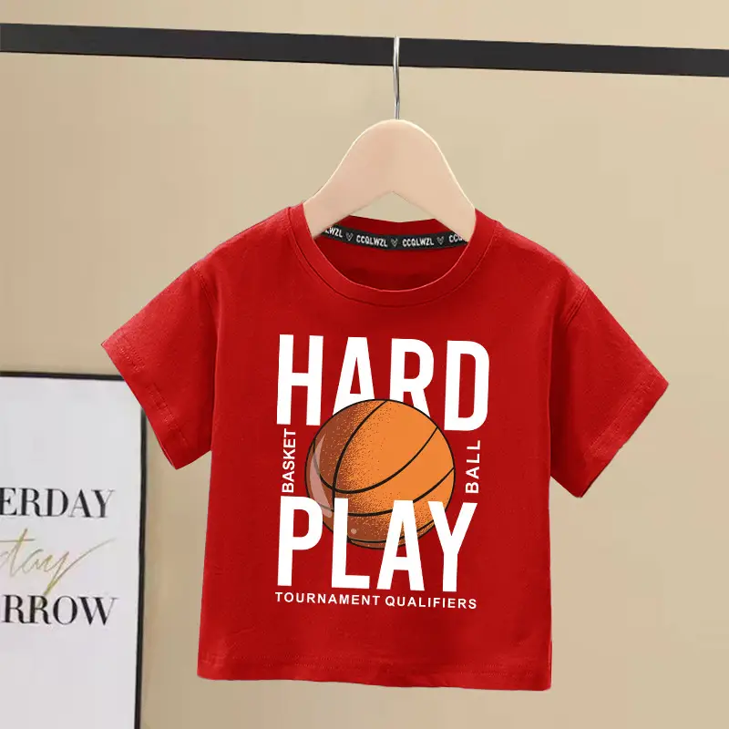 Boys Blue Hard Play Basketball T-Shirt 2024 - Image 3