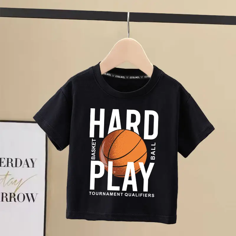 Boys Blue Hard Play Basketball T-Shirt 2024 - Image 4