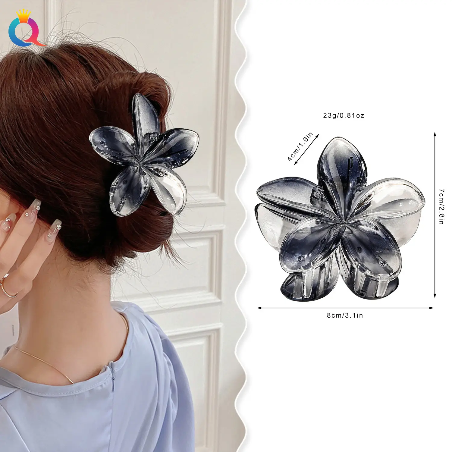 Qiyue Butterfly Hair Clip Yellow Gradient Plate - Image 49