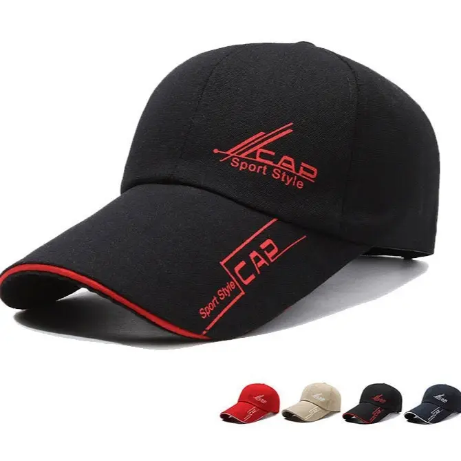 Men Navy Blue Sport-Sla Baseball Cap with Red Trim