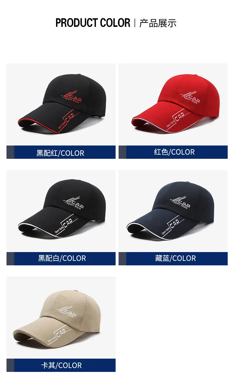 Men Navy Blue Sport-Sla Baseball Cap with Red Trim — feature 3