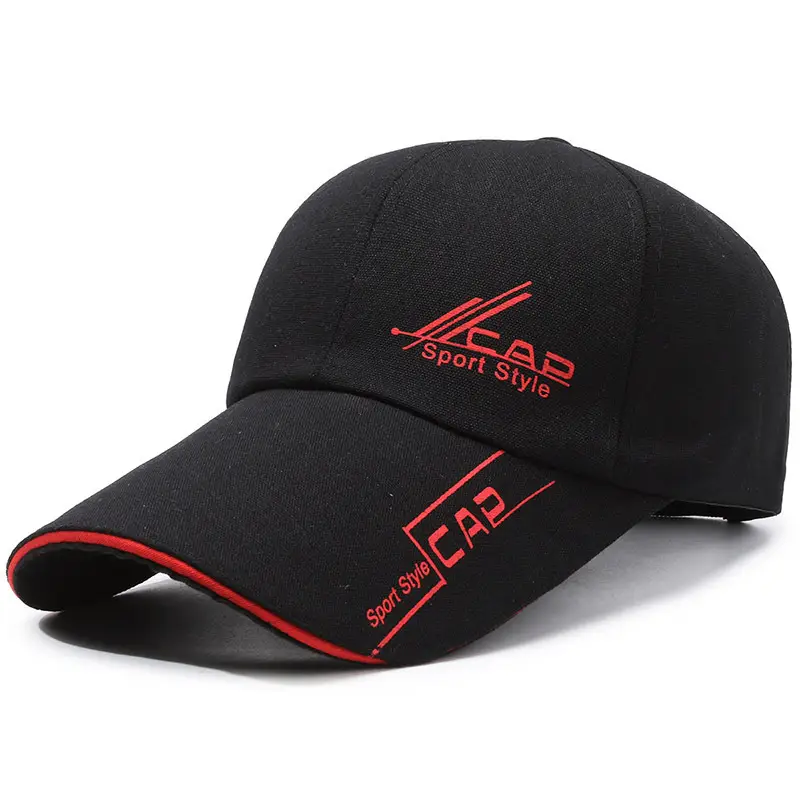 Men Navy Blue Sport-Sla Baseball Cap with Red Trim
