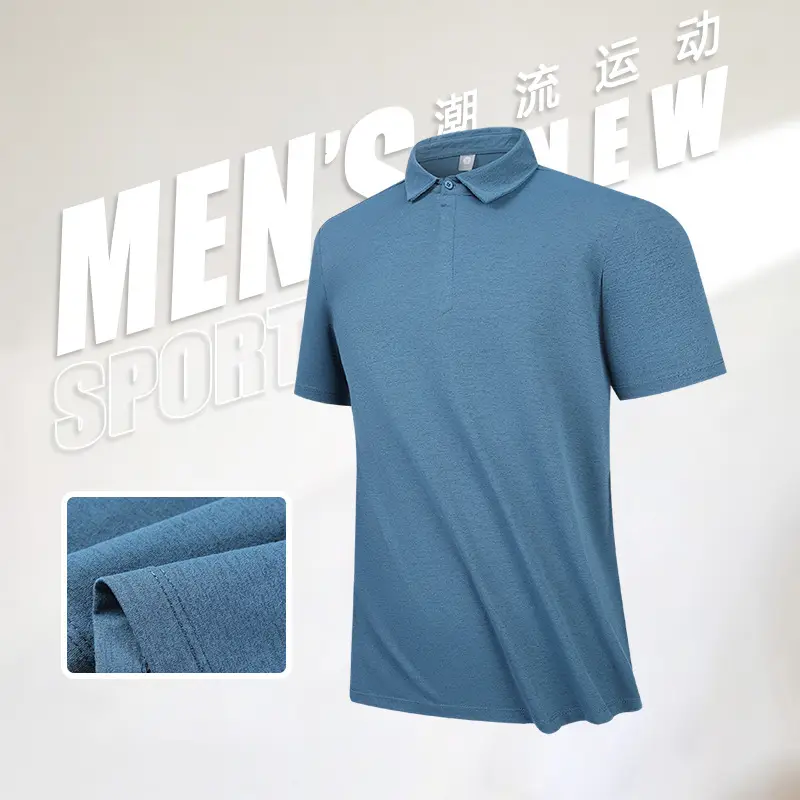 Men's Navy Polo T-Shirt Business Casual Short Sleeve