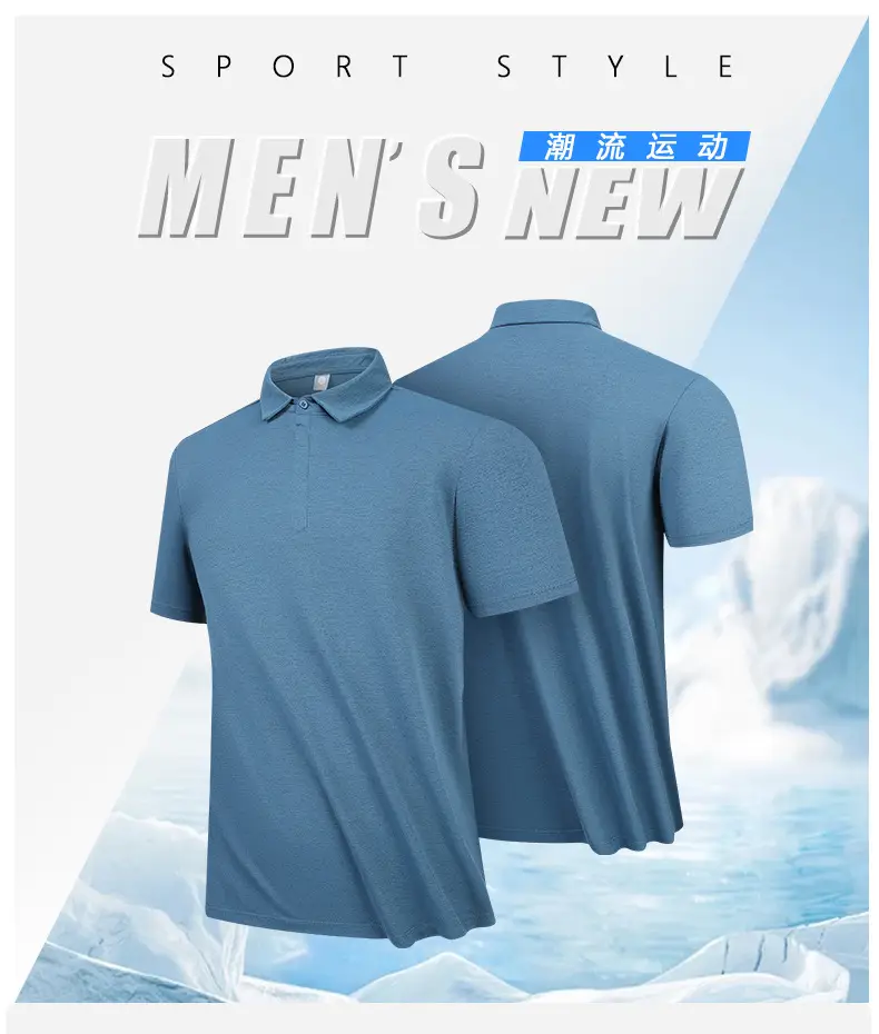 Men's Navy Polo T-Shirt Business Casual Short Sleeve — feature 1