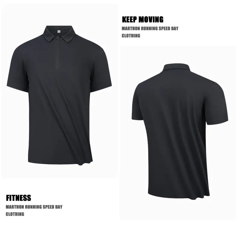 Men's Navy Polo T-Shirt Business Casual Short Sleeve — feature 15
