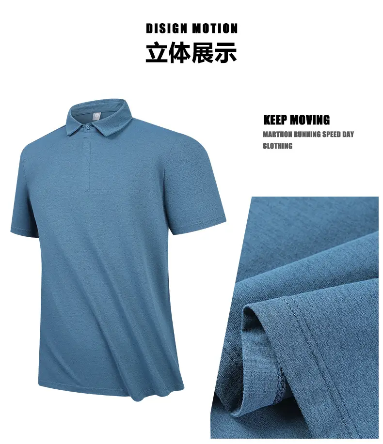 Men's Navy Polo T-Shirt Business Casual Short Sleeve — feature 6