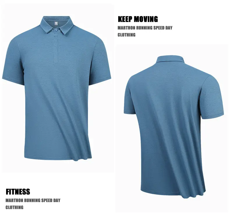 Men's Navy Polo T-Shirt Business Casual Short Sleeve — feature 7
