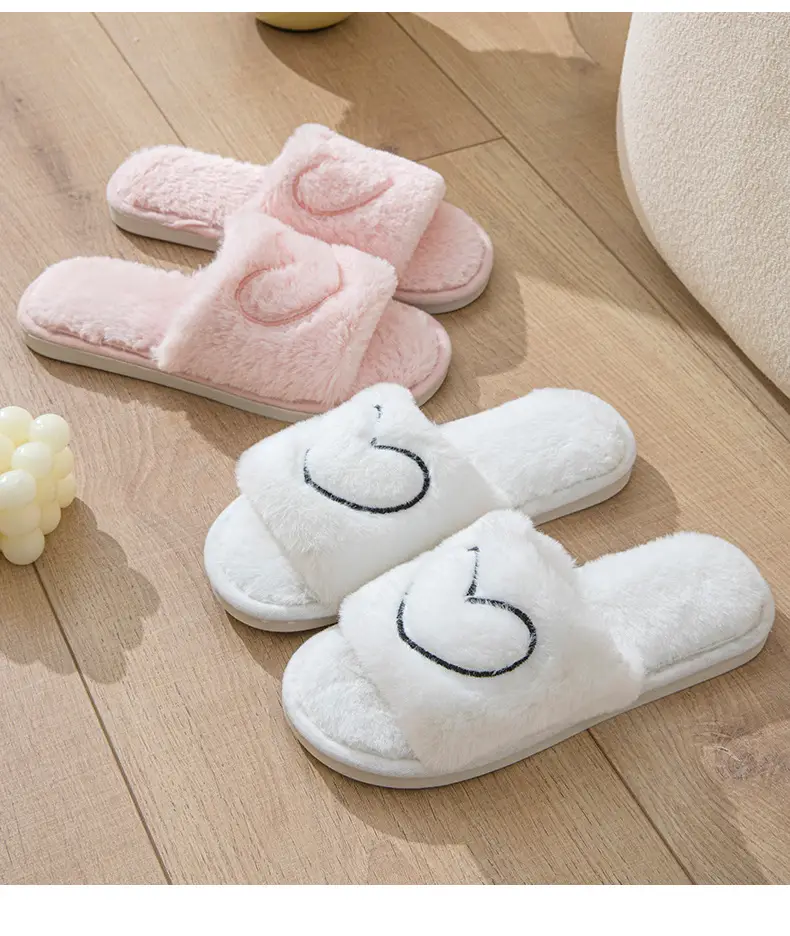 Cross-border Mao Mao Open One-word Open Toe TPR Men and Women Couple Indoor and Outdoor Home Cotton Slippers Four Seasons Wool Slippers — feature 10