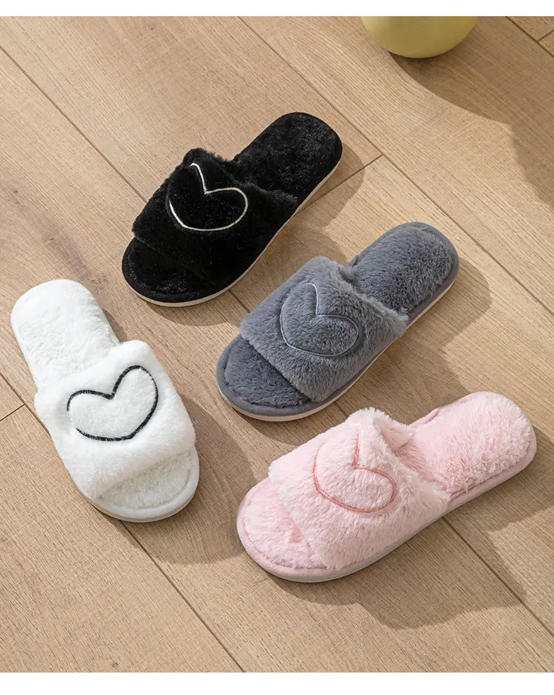 Cross-border Mao Mao Open One-word Open Toe TPR Men and Women Couple Indoor and Outdoor Home Cotton Slippers Four Seasons Wool Slippers — feature 3
